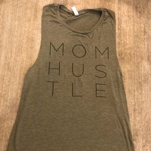 Mom Hustle Muscle Cut Tank - Bella and Canvas